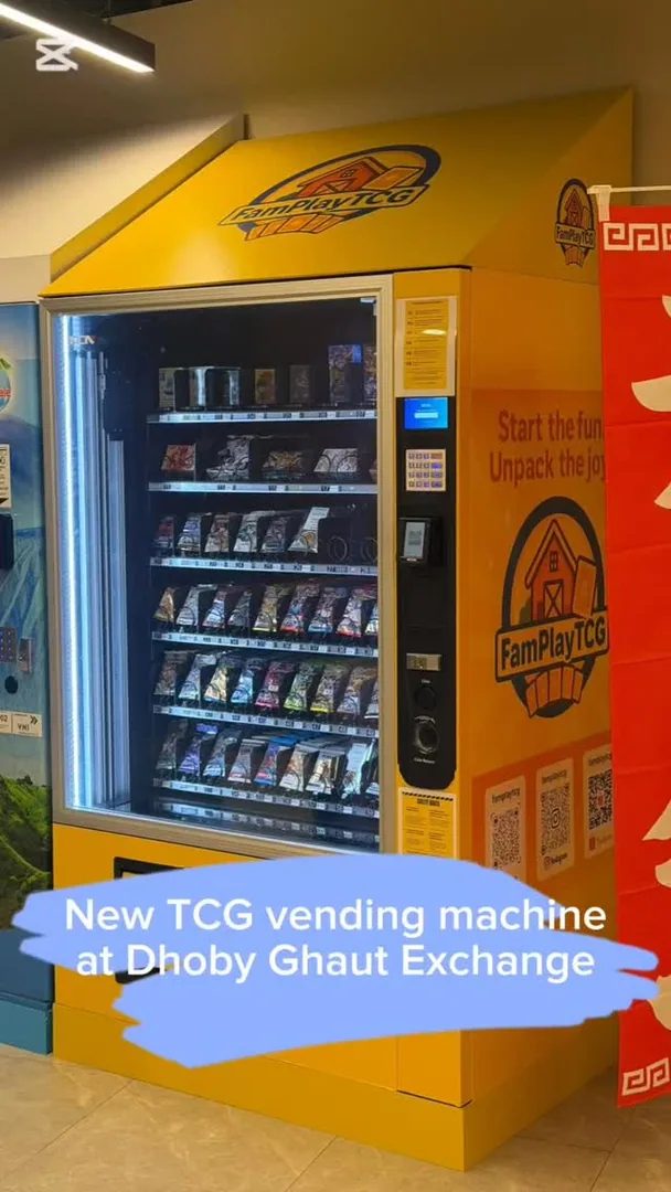 FamPlayTCG vending machine at Dhoby Ghaut Exchange